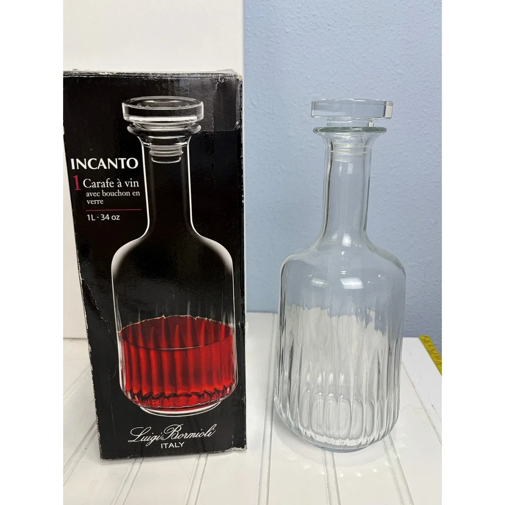 Luigi Bormioli Incanto Glass Wine‎ Carafe Decanter 34 oz Italian Modern Barware